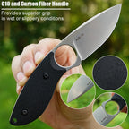 VNLA AUS10 Steel BladeKnife G10 Carbon Fiber Handle Sharp Fixed Blade Camping Kitchen Outdoor Survival Cutting Hunting EDC Knife