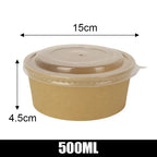 30/10PCS Disposable Lunch Box Kraft Paper Bowl Take Away Food Container with Lid Birthday Party Camping Kitchen Meal Bento Boxes