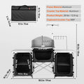 SucceBuy Camping Kitchen Table Cabinet Folding Cooking Storage Rack X-Shaped Aluminum Alloy Bracket for BBQ Picnic Garden Table