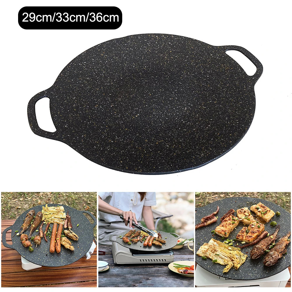 Oil Frying Baking Pan Non-stick Pancake Pan Multi-purpose Round for Outdoor Camping Kitchen Bakeware Household Tools
