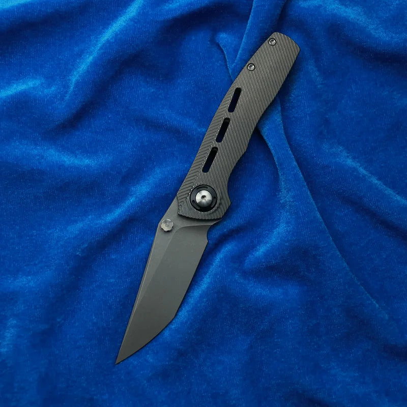 LEMIFSHE  Dukling Real M390 Blade Titanium Handle Ceramic Bearings Pocket EDC Tool Camping Kitchen Outdoor Folding Knife
