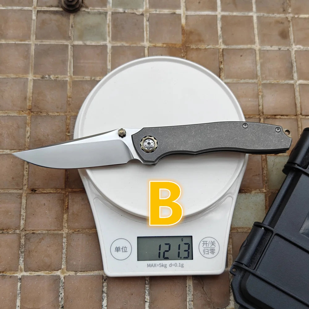 JUFULE 2025 DUK Titanium Handle Real 60+ HRC 154CM Steel Ceramic Bearings Pocket EDC Tool Camping Kitchen Outdoor Folding Knife