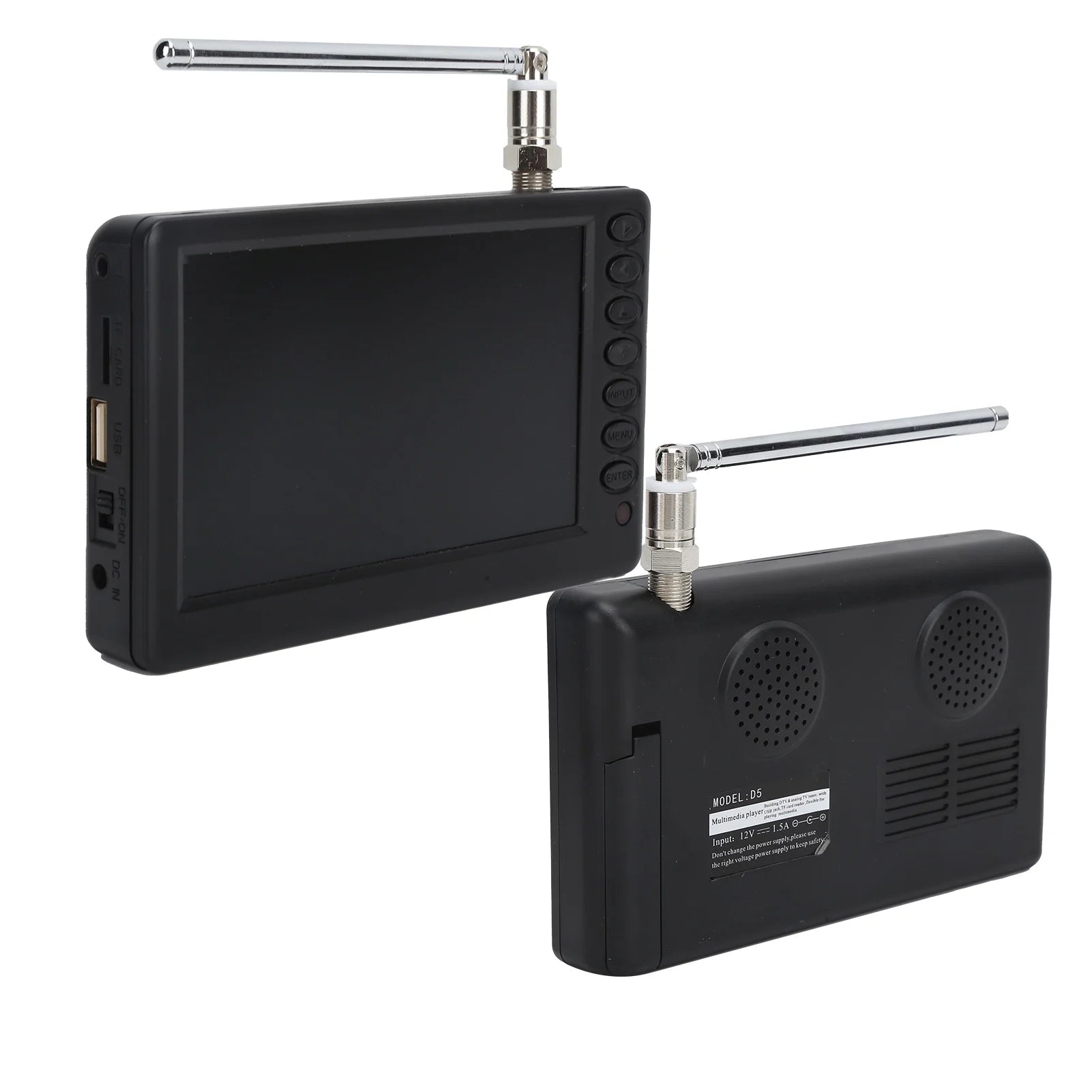 Digital Television Portable Digital TV LEADSTAR US Plugs  5 Inch  ATSC TV Portable Digital TV for Car Camping Kitchen