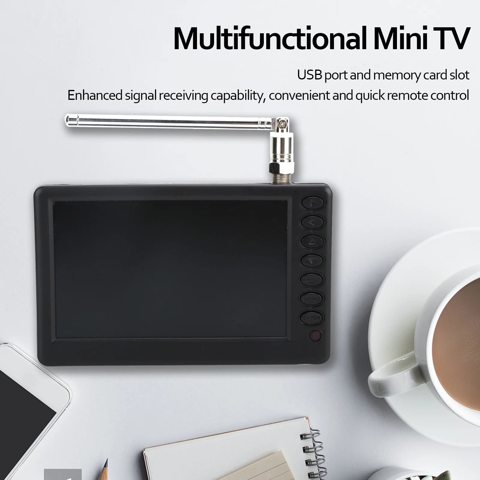 Digital Television Portable Digital TV LEADSTAR US Plugs  5 Inch  ATSC TV Portable Digital TV for Car Camping Kitchen