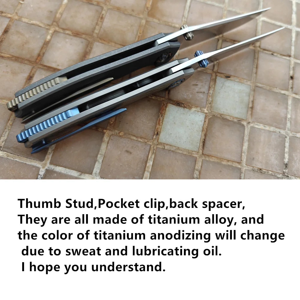 JUFULE 2025 DUK Titanium Handle Real 60+ HRC 154CM Steel Ceramic Bearings Pocket EDC Tool Camping Kitchen Outdoor Folding Knife