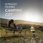 WESTTUNE Camping Cot with Leg Extenders Portable Folding Bed Ultralight Aluminum Alloy Sleeping Cot for Outdoor Hiking Travel